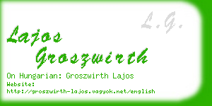 lajos groszwirth business card